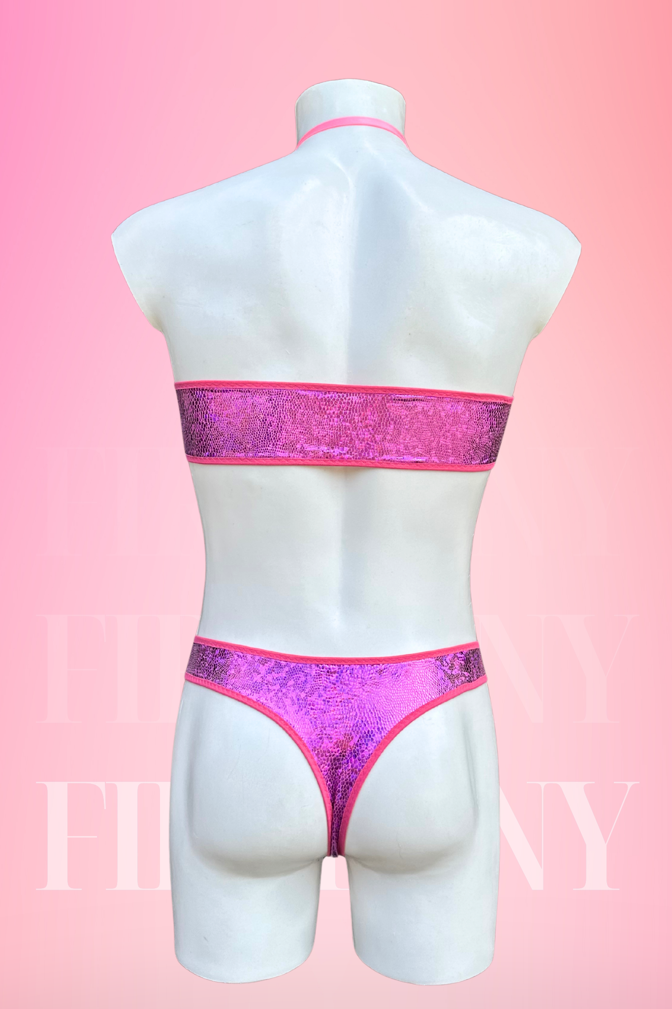 Hot Pink Mens Sequin Bodysuit