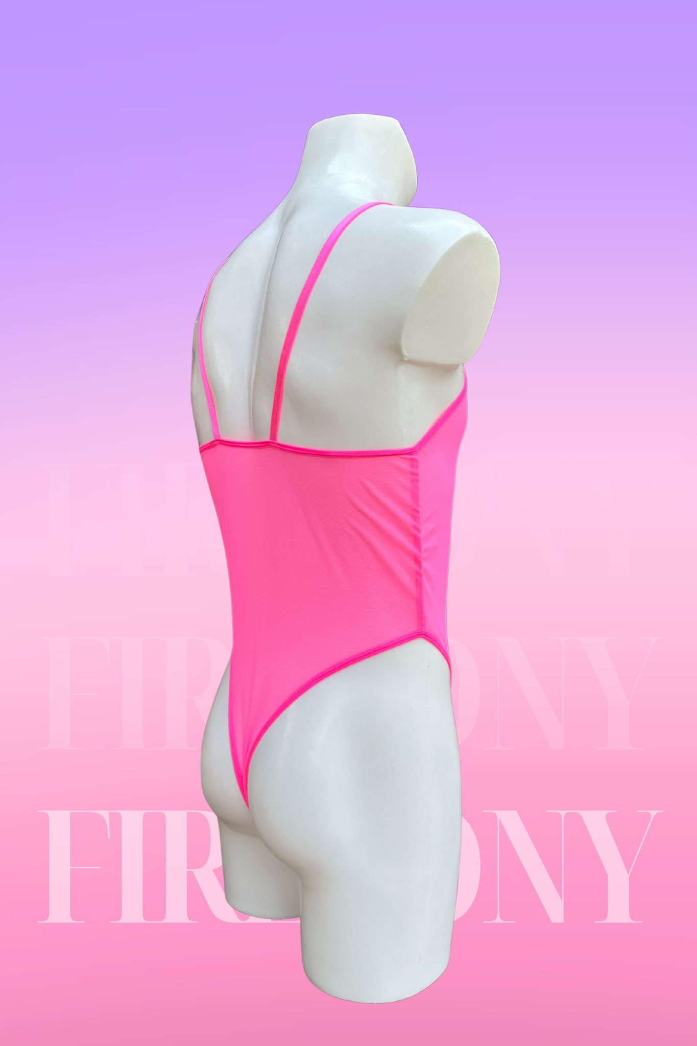 Pink Underwear Mesh Thong Bodysuit - Mens Sexy Bodysuit