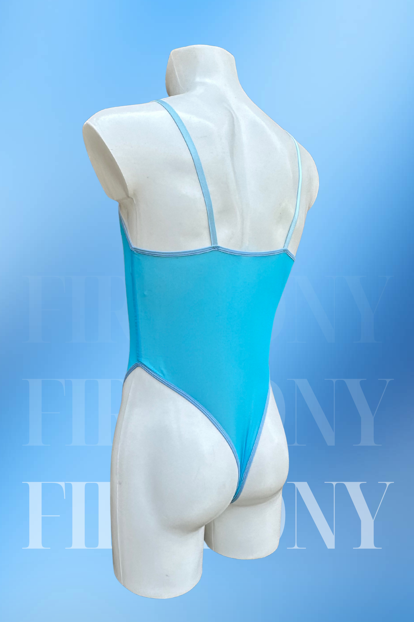 Blue Mesh Thong Bodysuit - Mens Sexy Bodysuit
