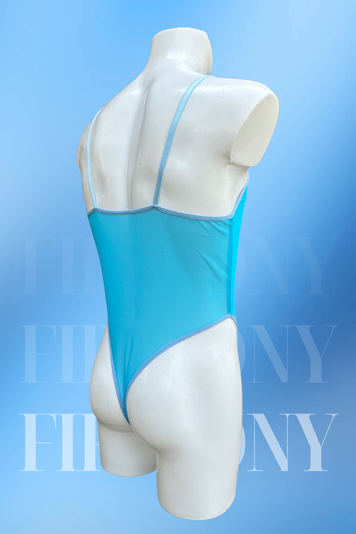 Blue Mesh Thong Bodysuit - Mens Sexy Bodysuit