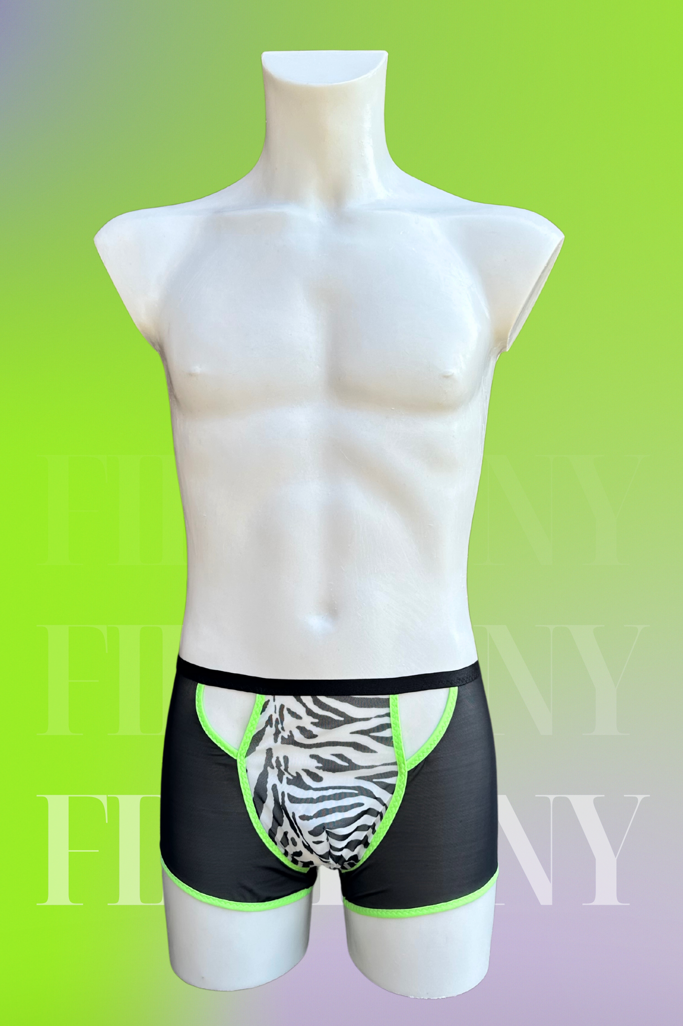 Zebra Mesh Cut-Out Boxer Shorts