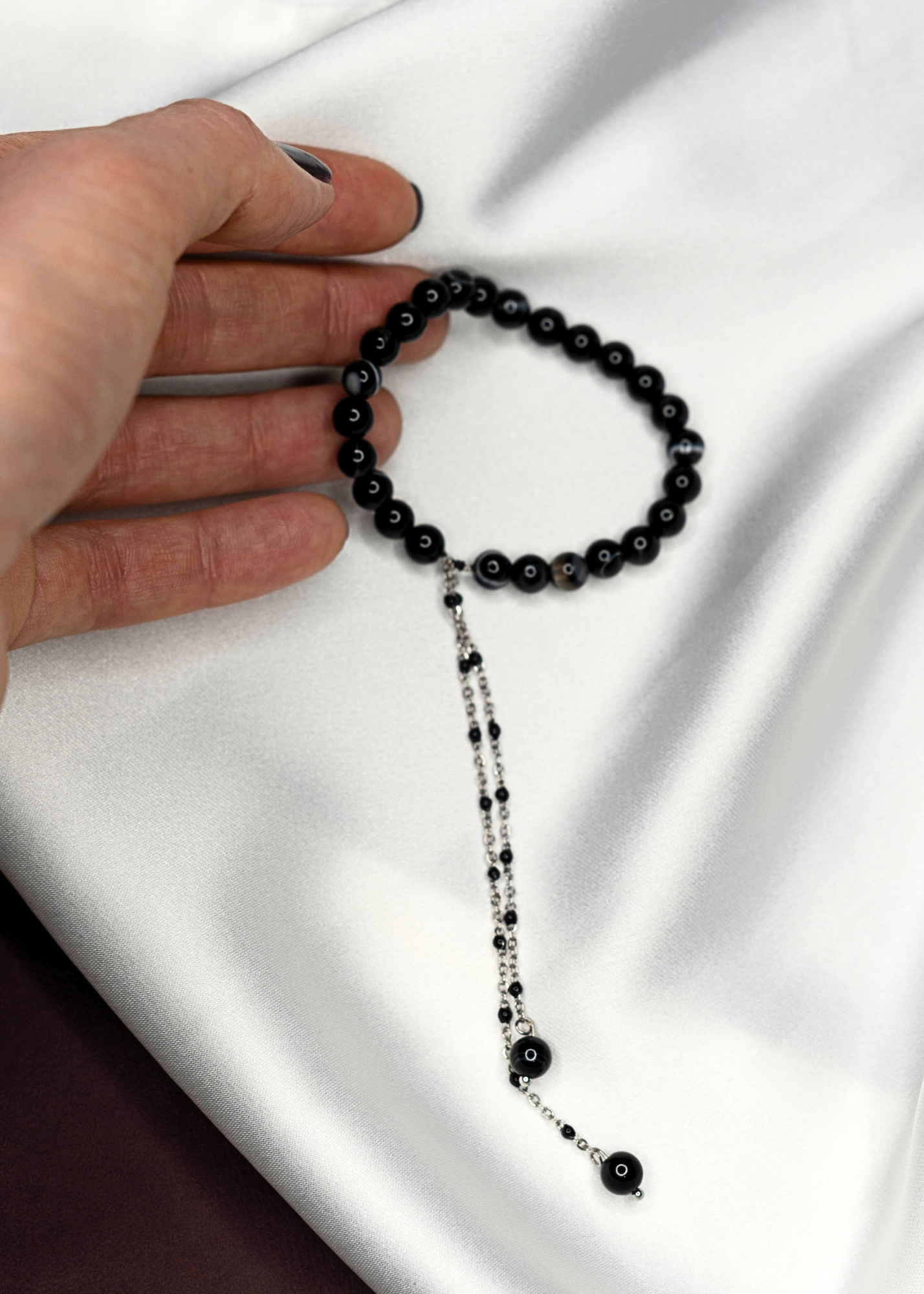 Black Marble Agate Stone Penis ring jewelry - Cock jewelry