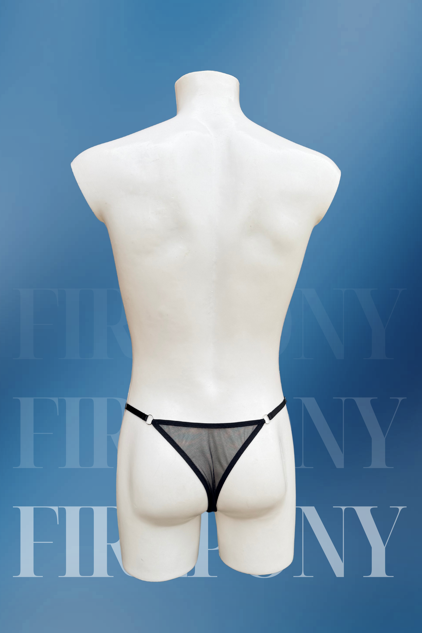 Black Open Crotched Panty - Men’s Open Crotch Underwear, Sissy Lingerie, See Through Panty with Hole
