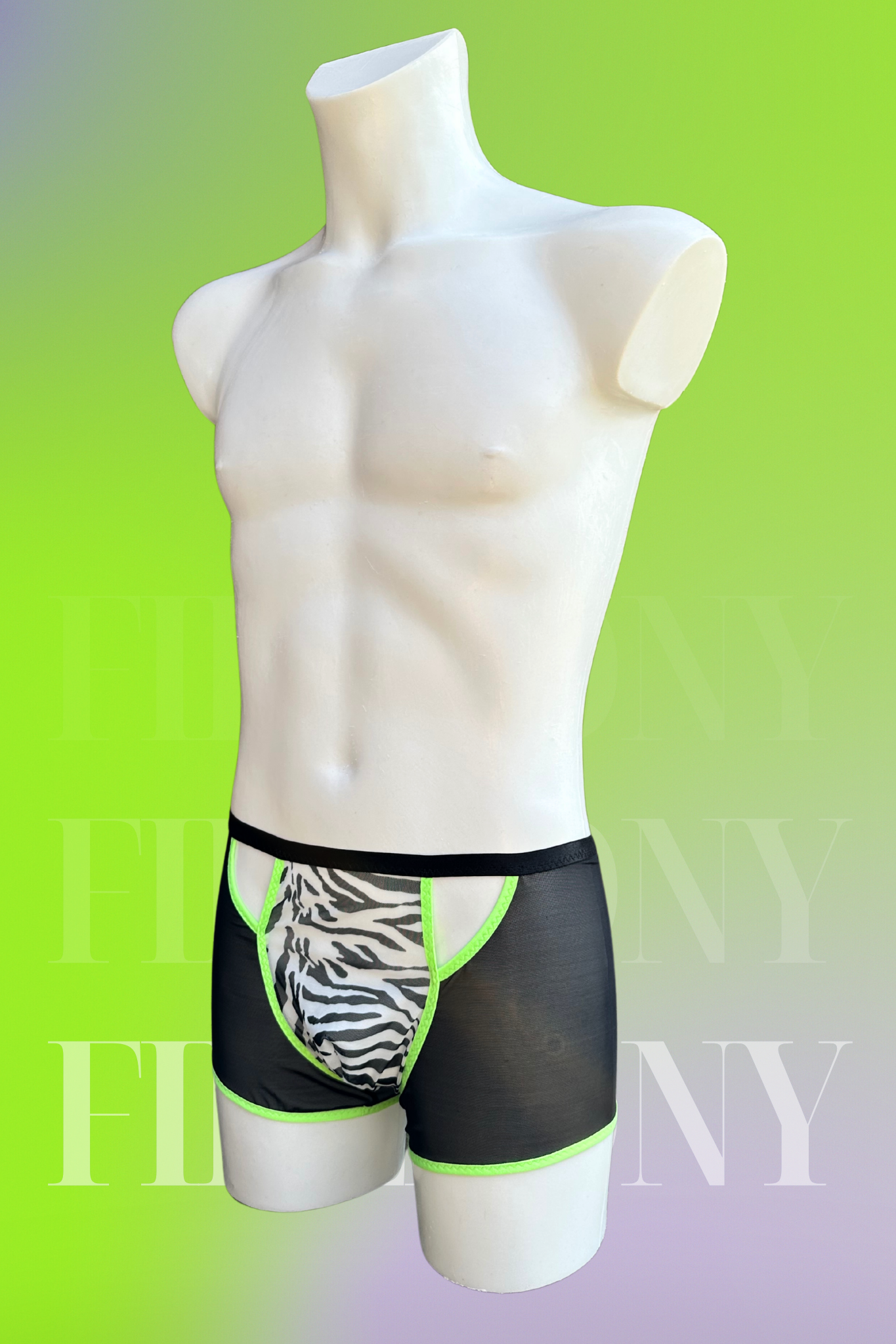 Zebra Mesh Cut-Out Boxer Shorts