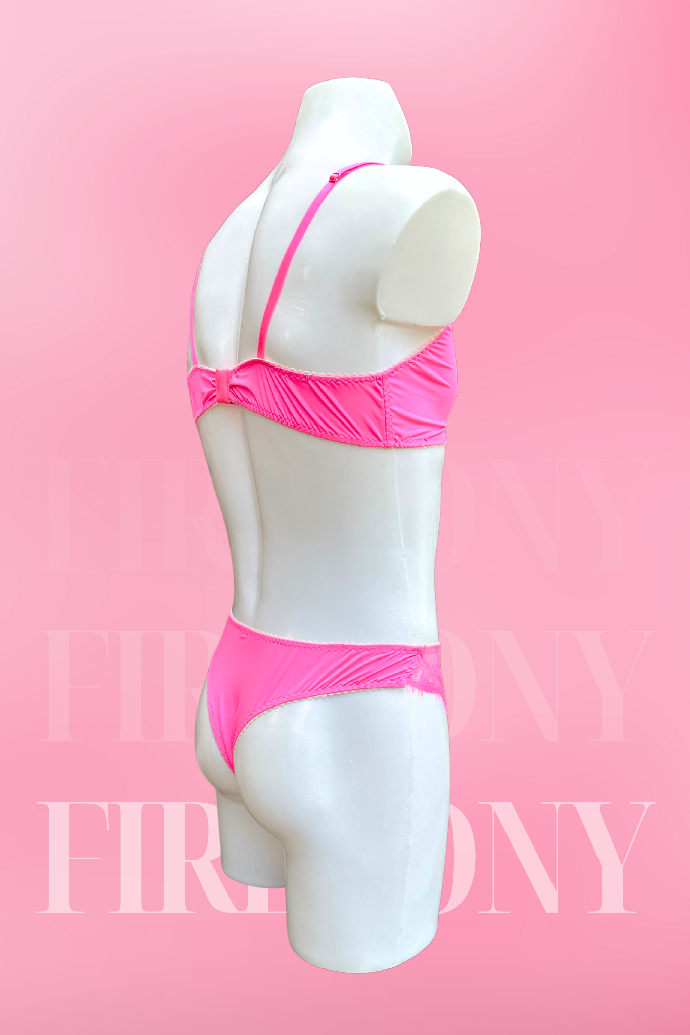 Pink Lace Bra and Panty Set · Femboy Lingerie · Gay Mens Underwear