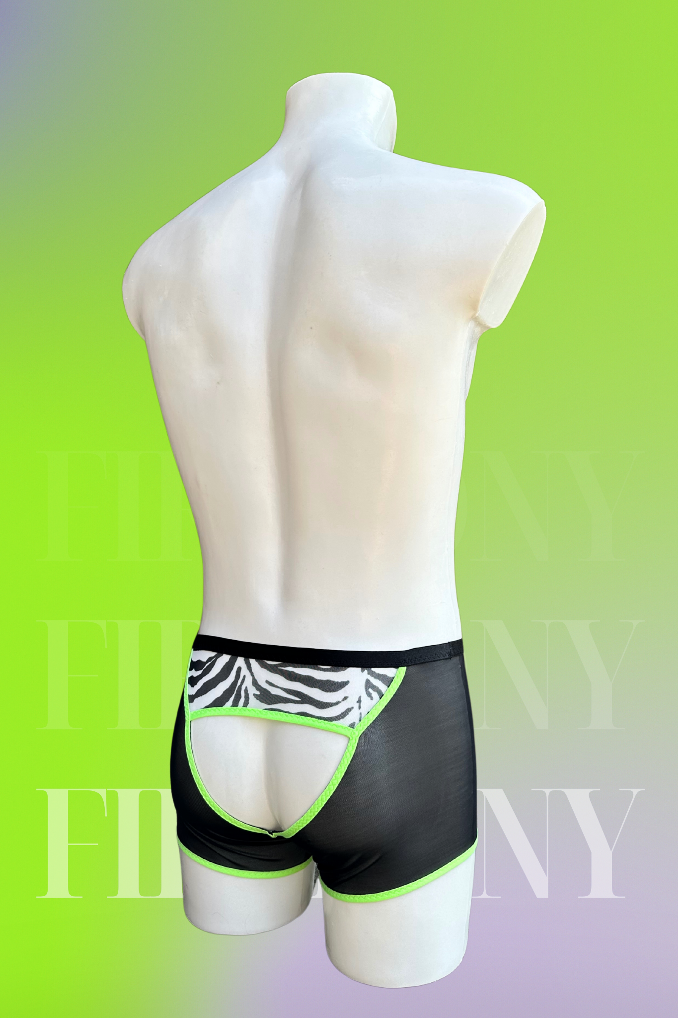 Zebra Mesh Cut-Out Boxer Shorts