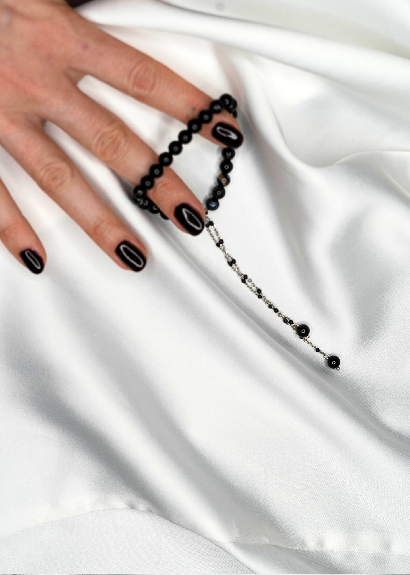 Black Marble Agate Stone Penis ring jewelry - Cock jewelry