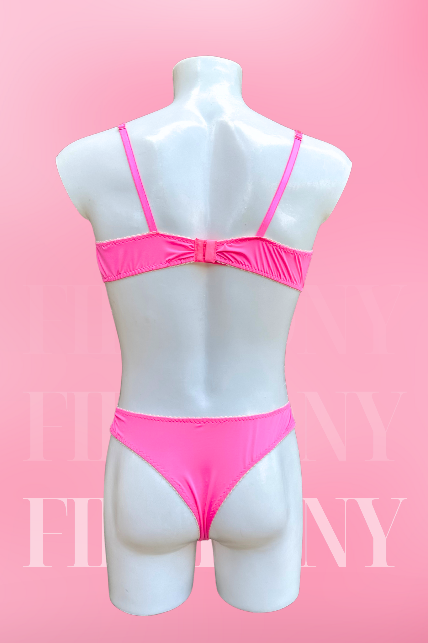 Pink Lace Bra and Panty Set · Femboy Lingerie · Gay Mens Underwear