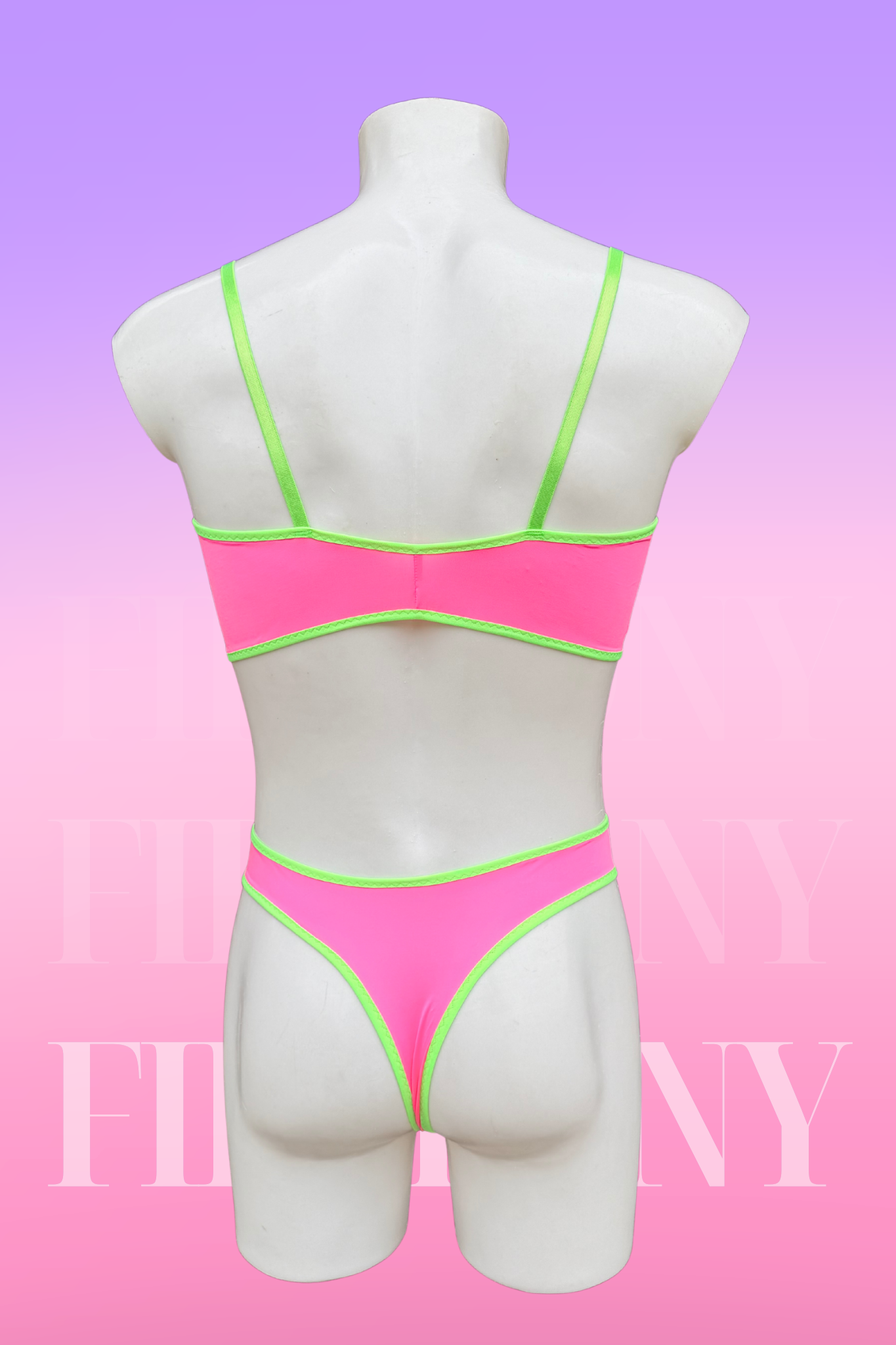Neon Femboy Lingerie Set – Kawaii Bra & Panties for Queer & Genderfluid Bodies