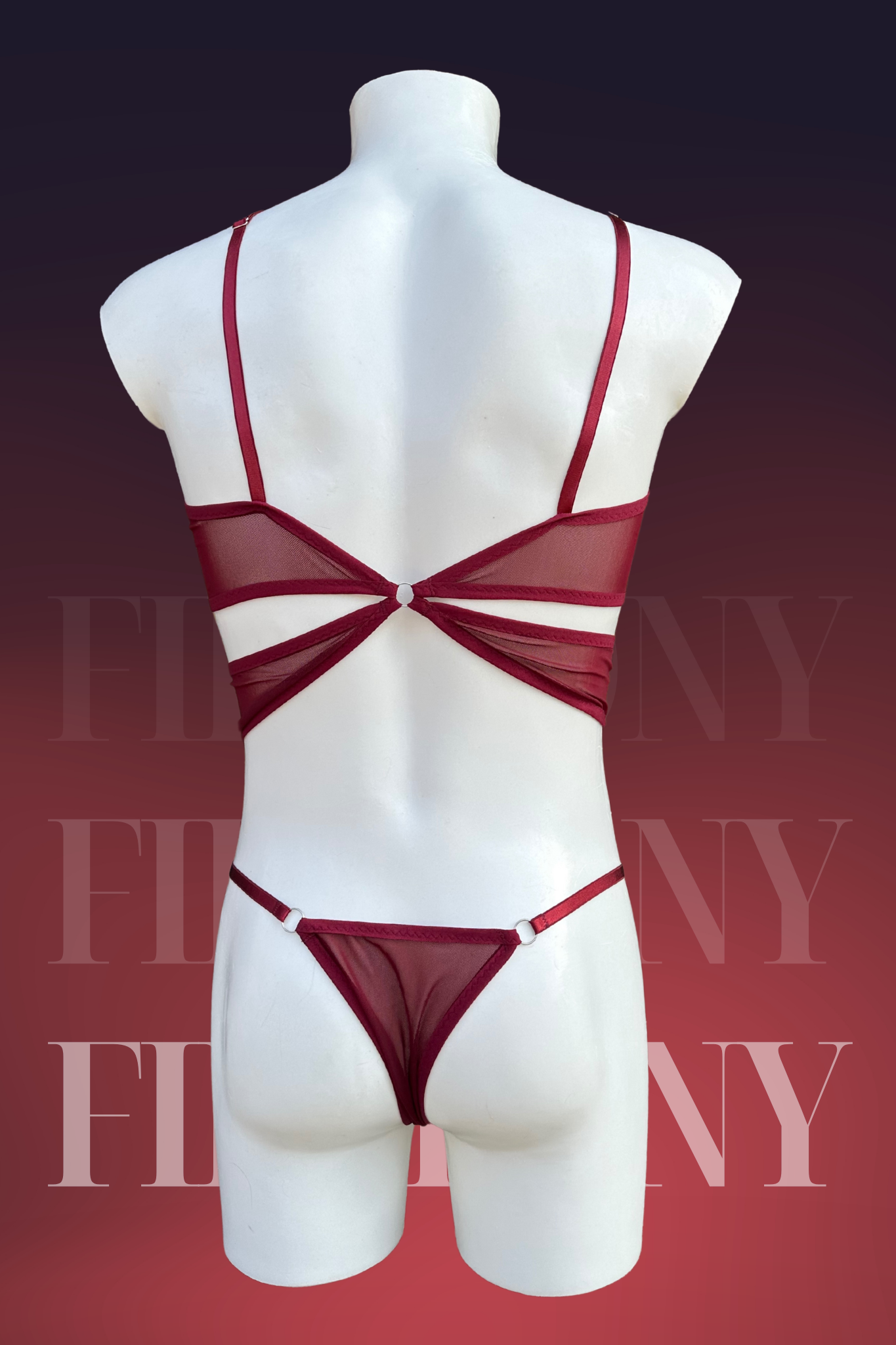 Burgundy See Through Mesh Bodysuit for Men – Femboy Lingerie, Open Back Bodysuit, Sissy Lingerie for Gay & Crossdresser, Sexy Men’s Clubwear