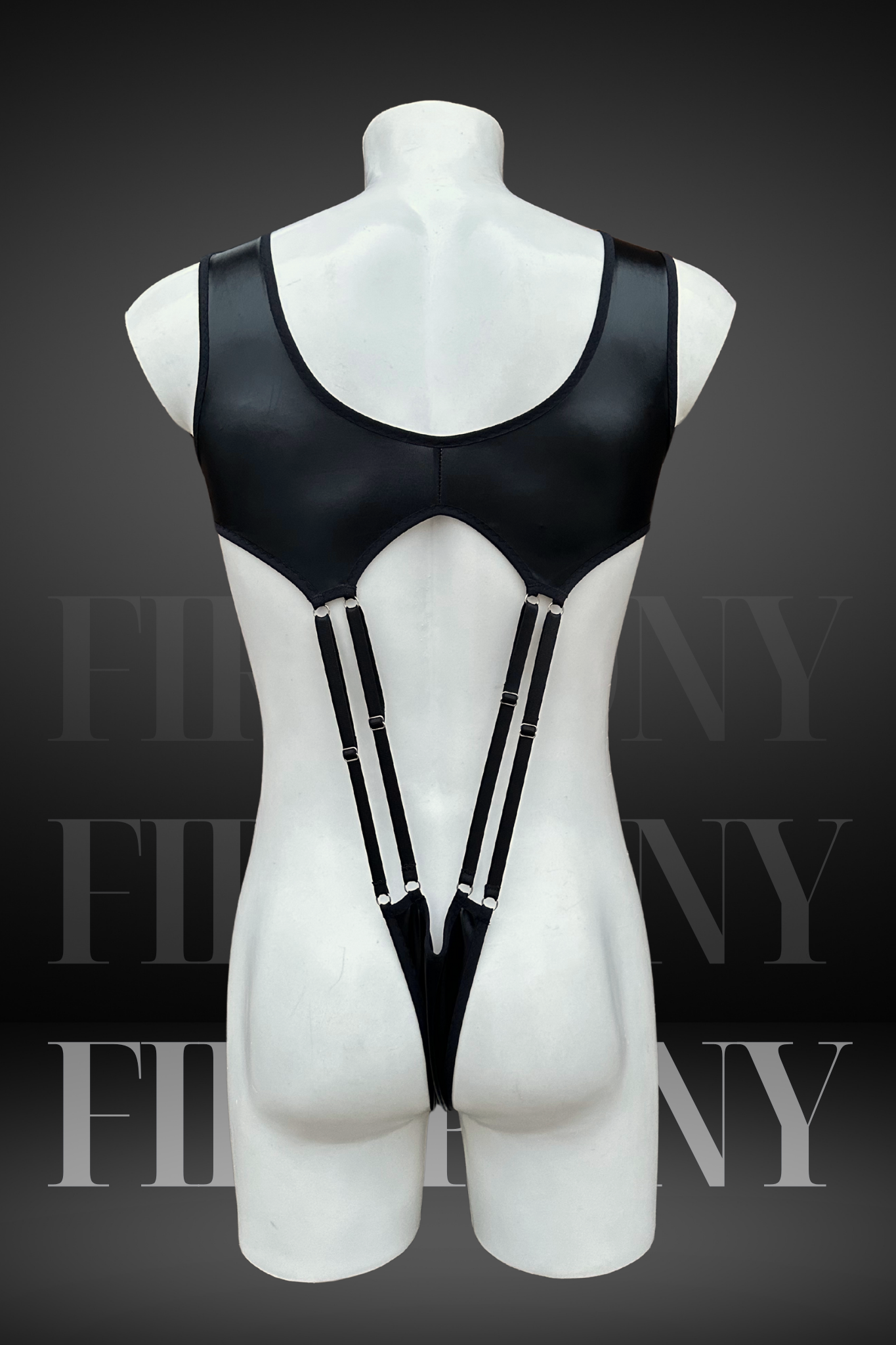Mens Sexy Leather Bodysuit - Gay Clubwear Outfit - Femboy Lingerie