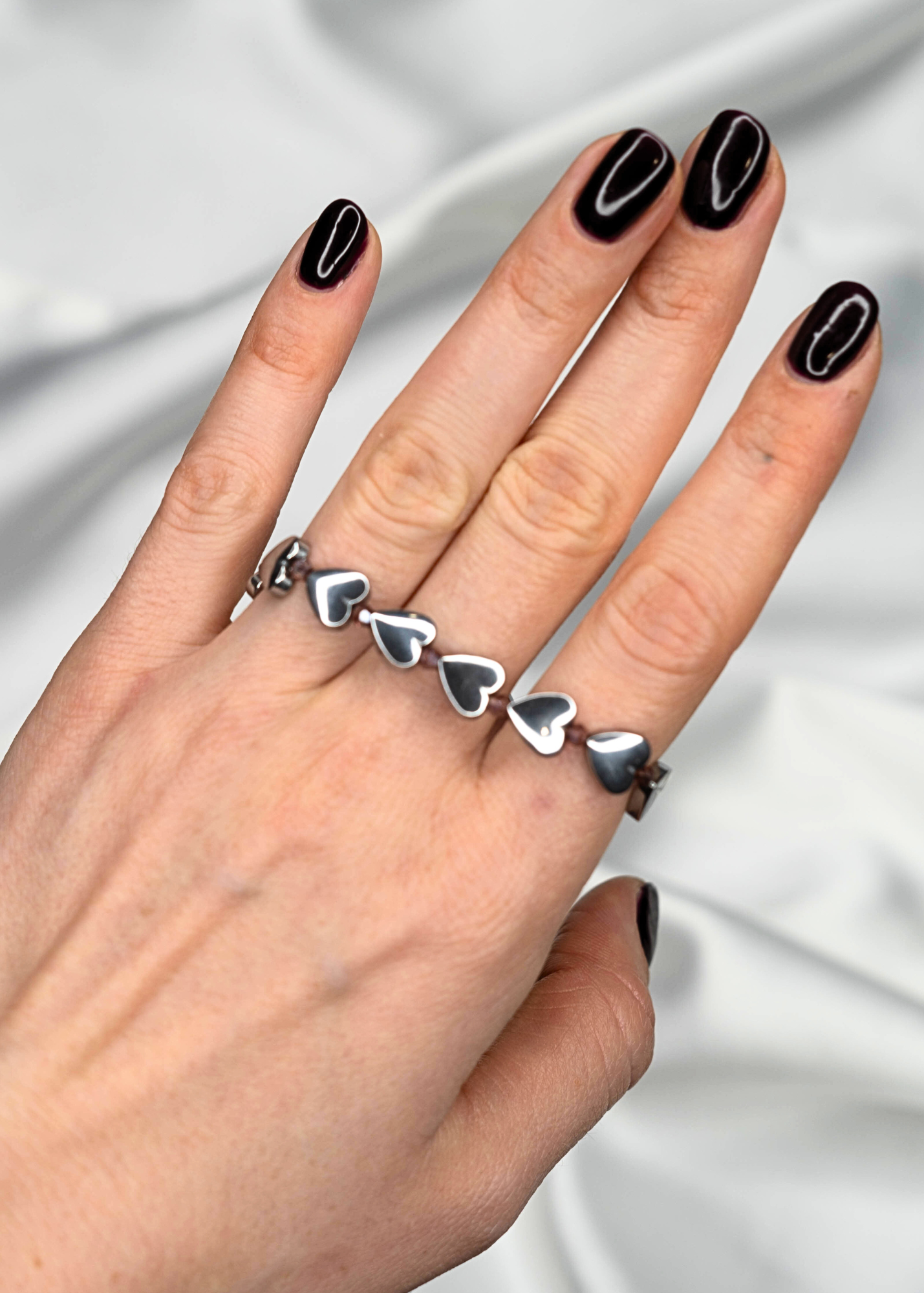 Hematite Heart Beads Penis ring jewelry - Cock jewelry