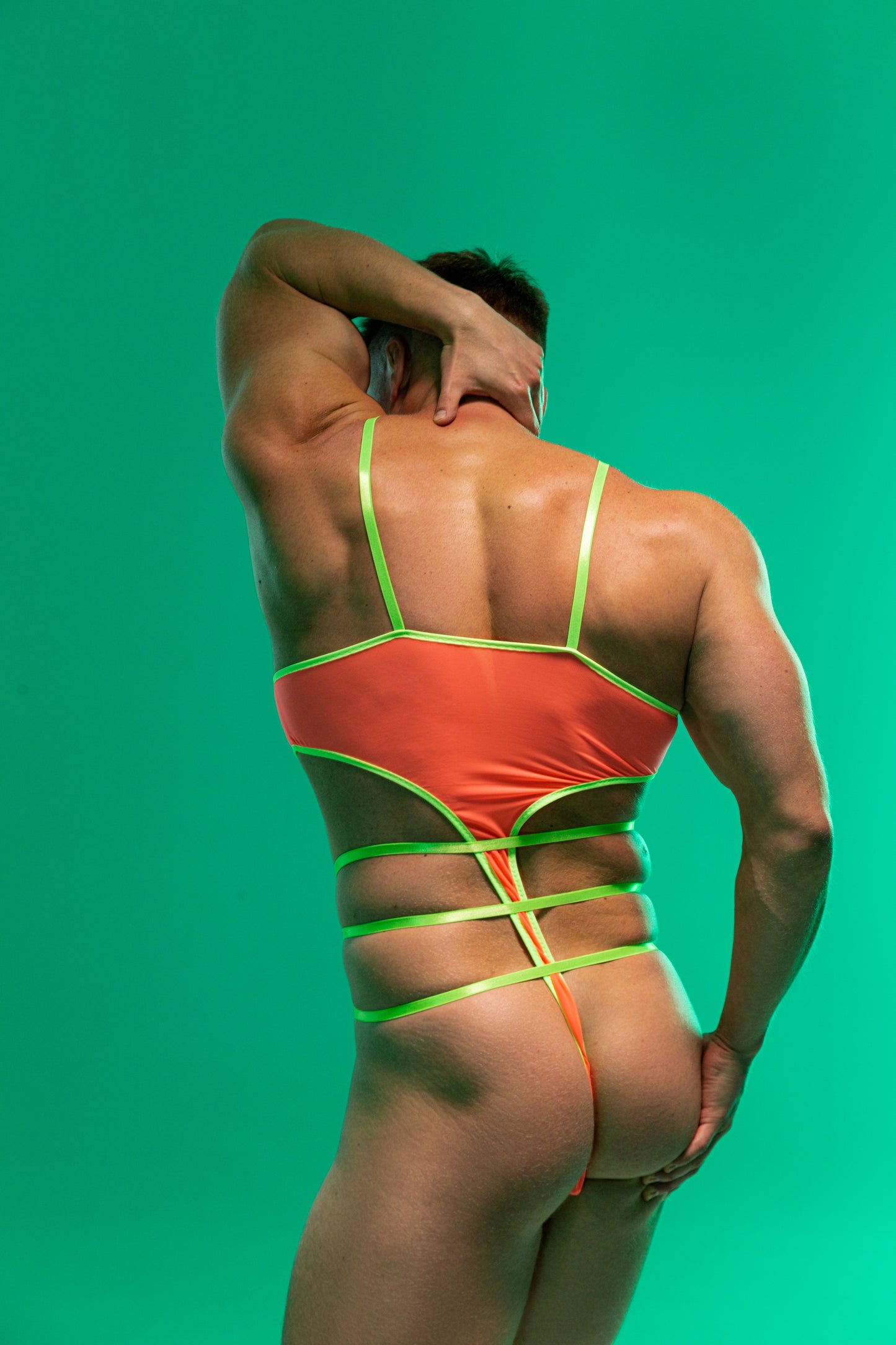 Unique neon bodysuit for men by fireponyshop