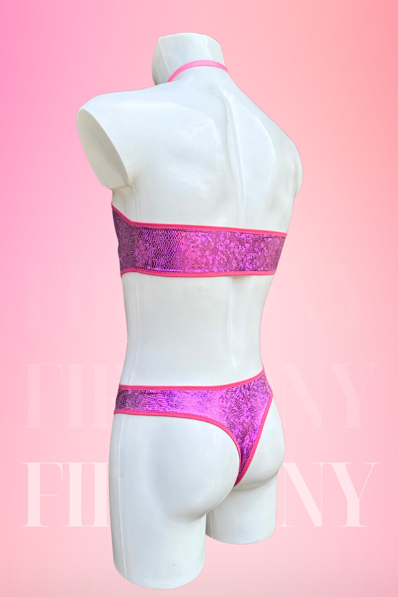 Hot Pink Mens Sequin Bodysuit