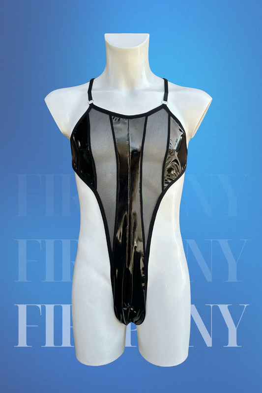 Black Tight and sexy latex fabric bodysuits for Men – Sexy Mens Mankini • Fetish Male Lingrie • Gay Clubwear Outfit • Men’s Exotic One Piece