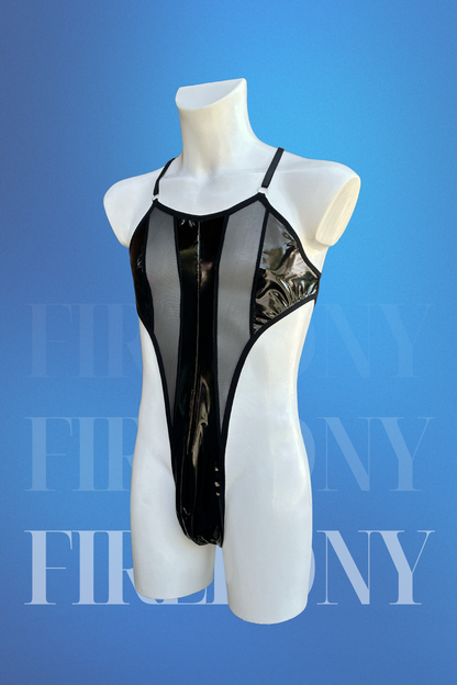 Black Tight and sexy latex fabric bodysuits for Men – Sexy Mens Mankini • Fetish Male Lingrie • Gay Clubwear Outfit • Men’s Exotic One Piece