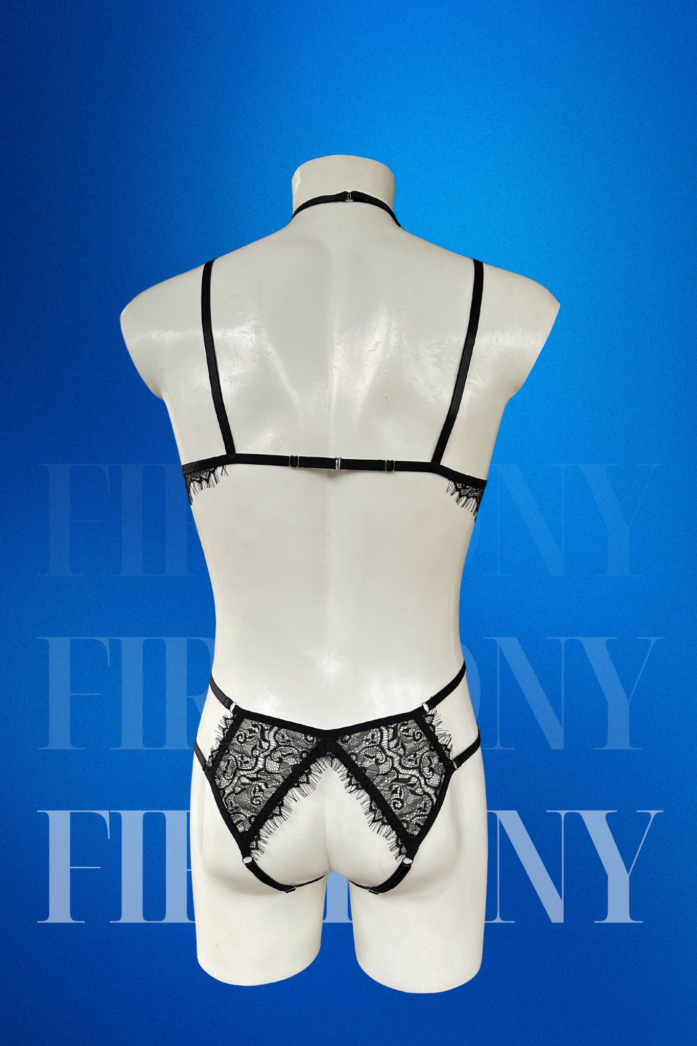Black Lace Harness Lingerie Set — Unisex Elegance in Every Detail