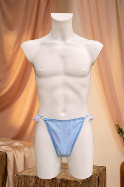 Sheer Blue Lace Nightshirt – Soft Chemise Lingerie for Men