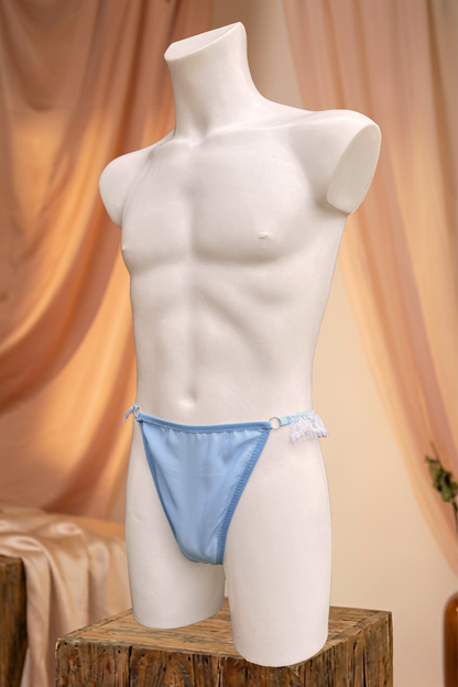 Sheer Blue Lace Nightshirt – Soft Chemise Lingerie for Men