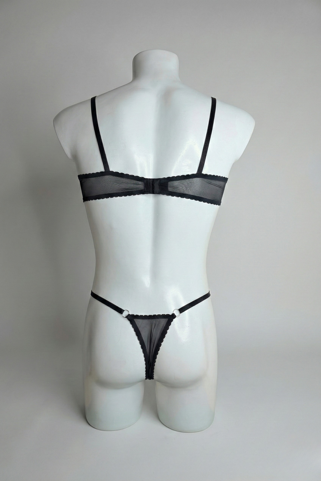 Emerald & Black Lace Men’s Lingerie Set – Luxury Floral Mesh Bra & Thong
