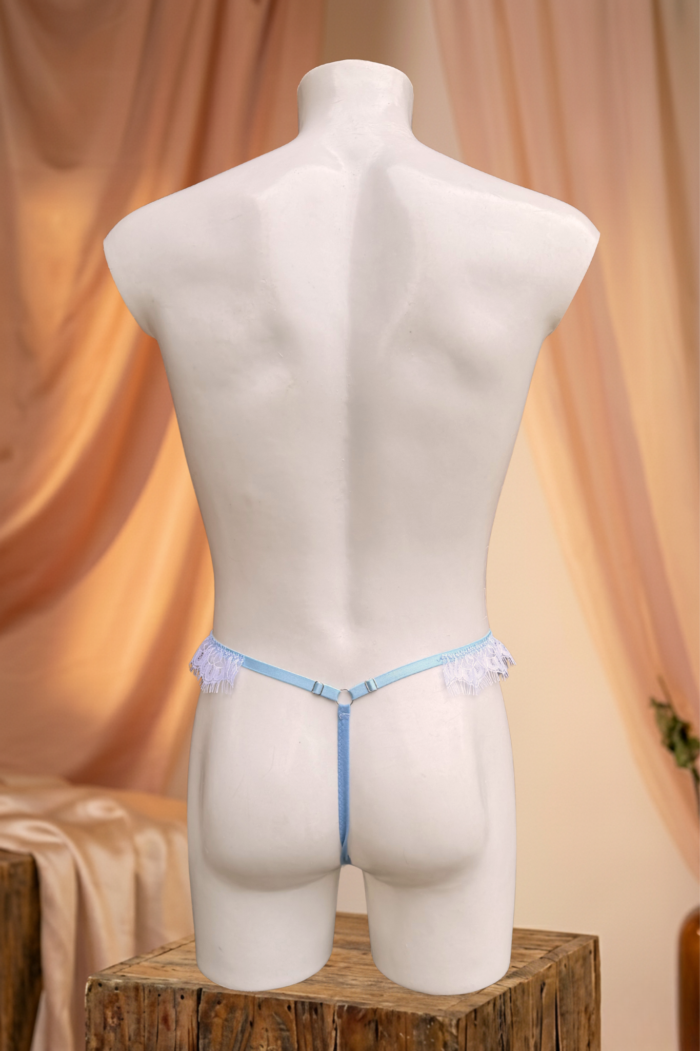 Sheer Blue Lace Nightshirt – Soft Chemise Lingerie for Men