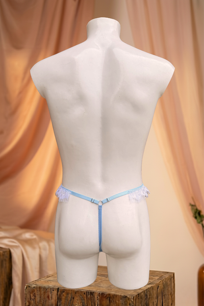 Sheer Blue Lace Nightshirt – Soft Chemise Lingerie for Men
