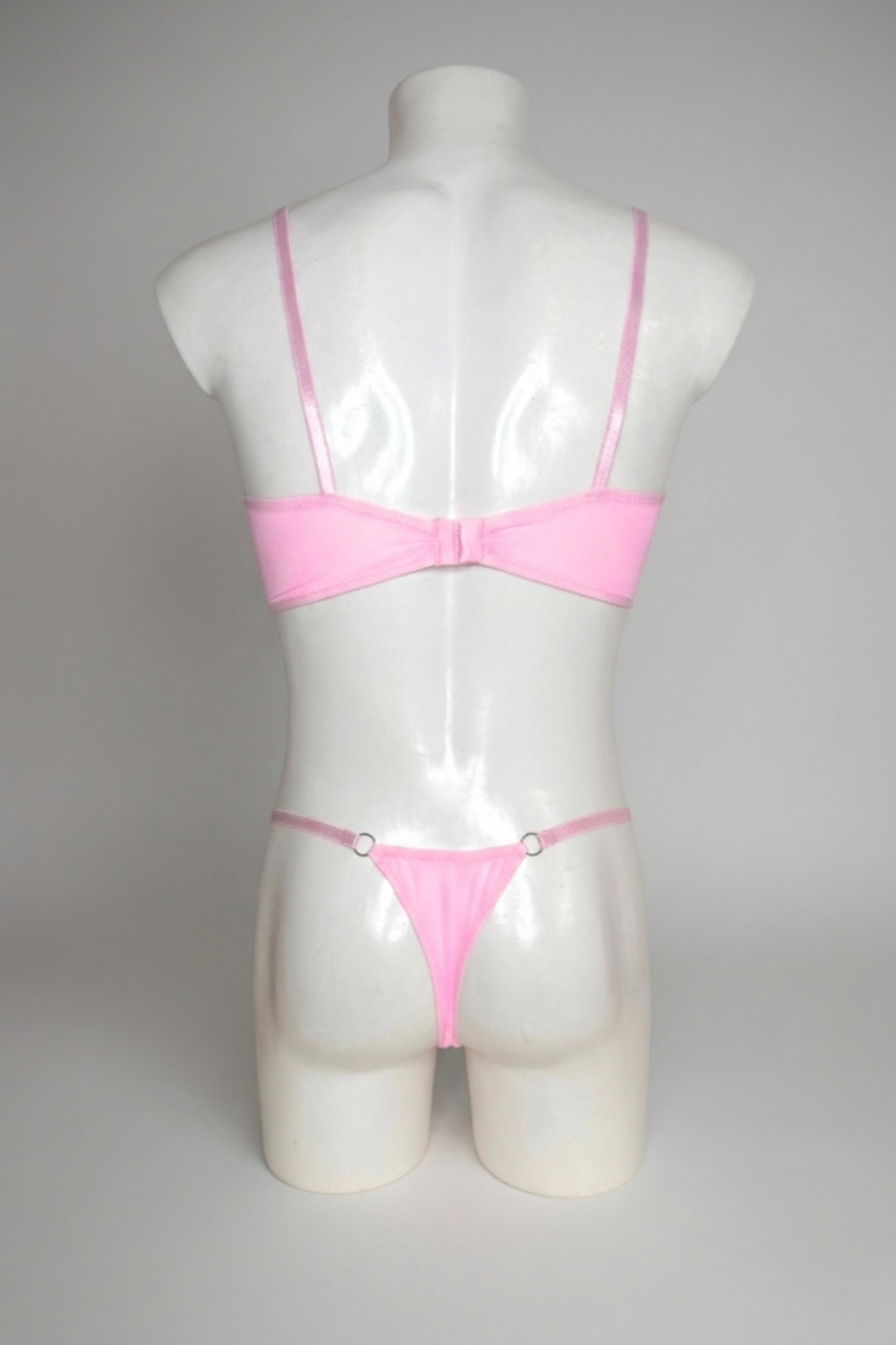 Men's Pink Sheer Mesh Corset & Thong Lingerie Set | Femboy & Sissy Lace Underwear
