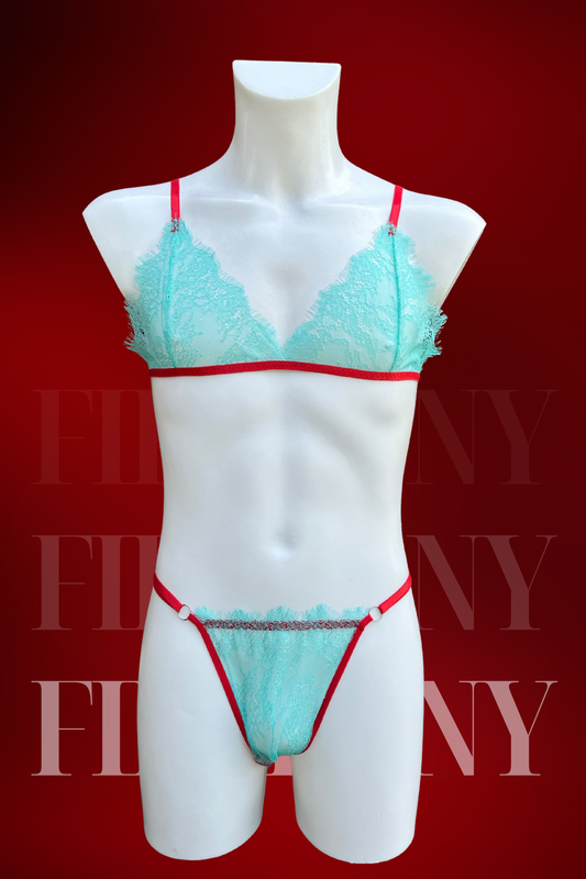 Sissy Lingerie Set for Men – Femboy Sheer Lace Bra and Panty
