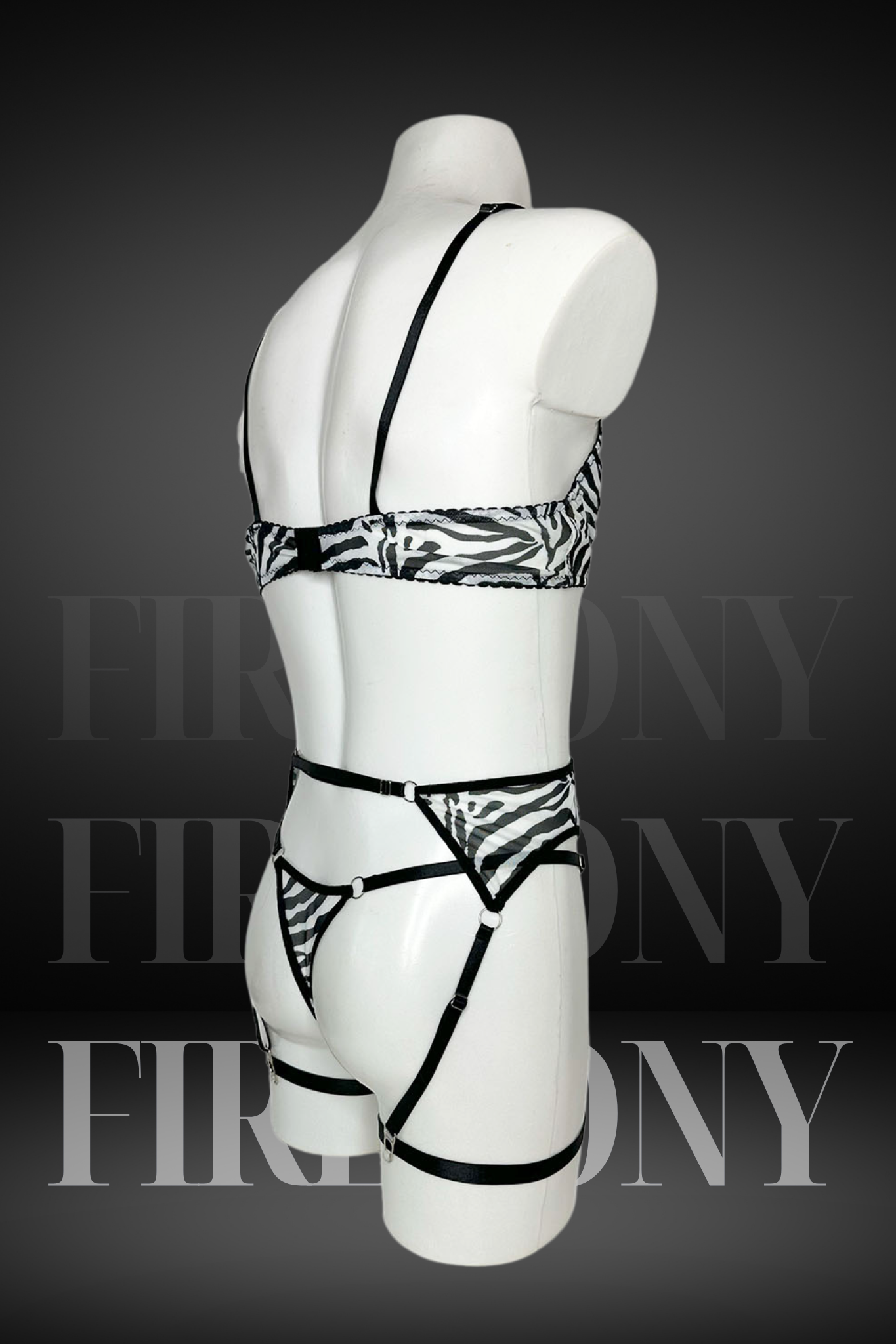 Zebra Print Men’s Lingerie Set – Gay Lingerie Bra, High Waist Thong & Garters – Femboy Sissy Underwear – Sexy Exotic Men’s Lingerie