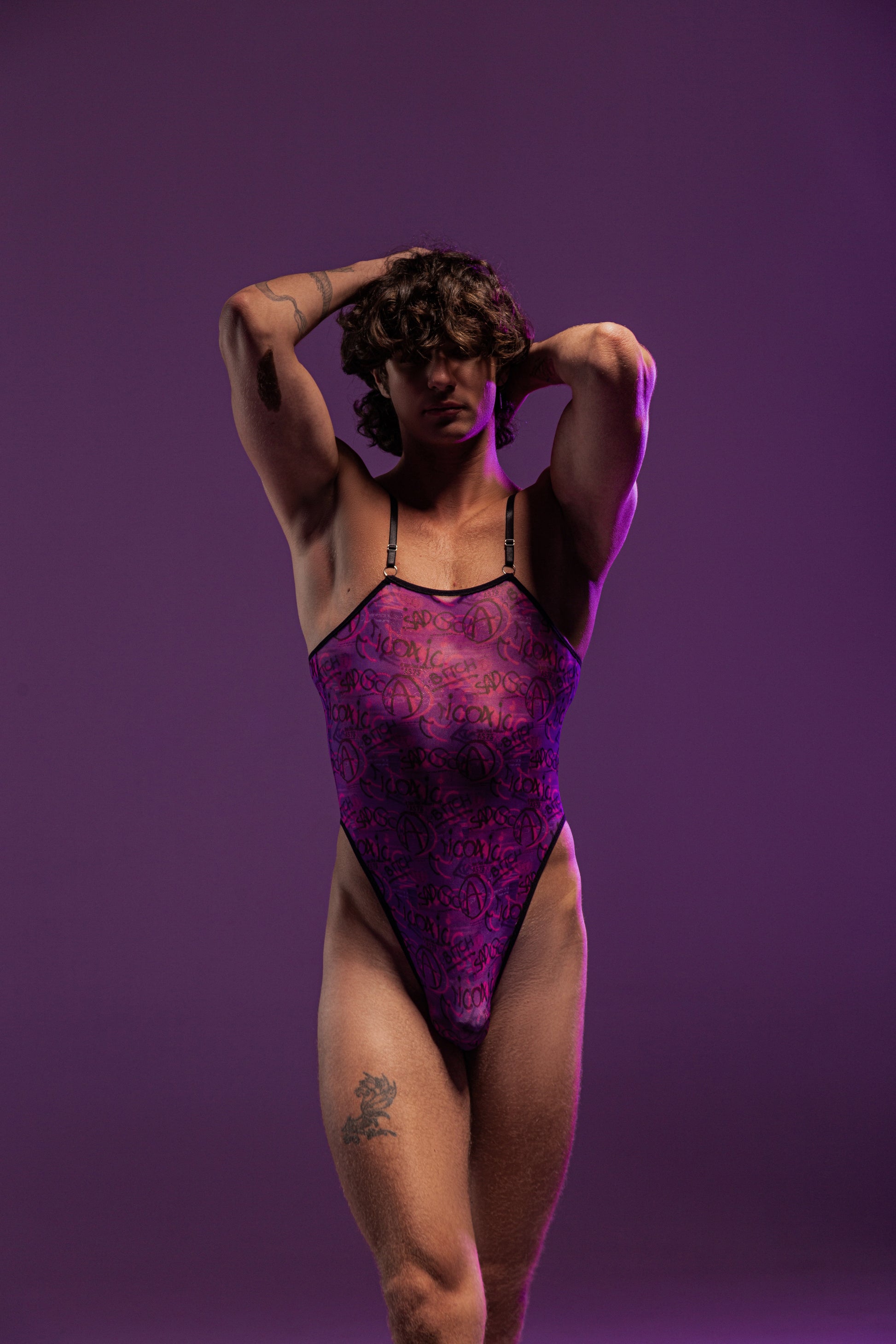 Graffiti Mesh Bodysuit Sexy Gay Underwear & Men's Fetish Lingerie by Fire Pony Graffiti Mesh Bodysuit Sexy Gay Underwear & Men's Fetish Lingerie by Fire Pony