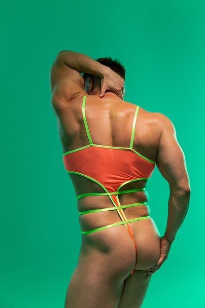 Unique neon bodysuit for men by fireponyshop