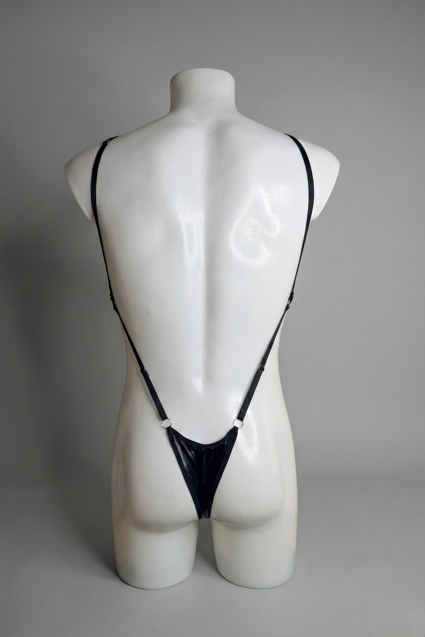 Men's Sexy Faux Leather Bodysuit - High Cut Rave & Fetish Wear