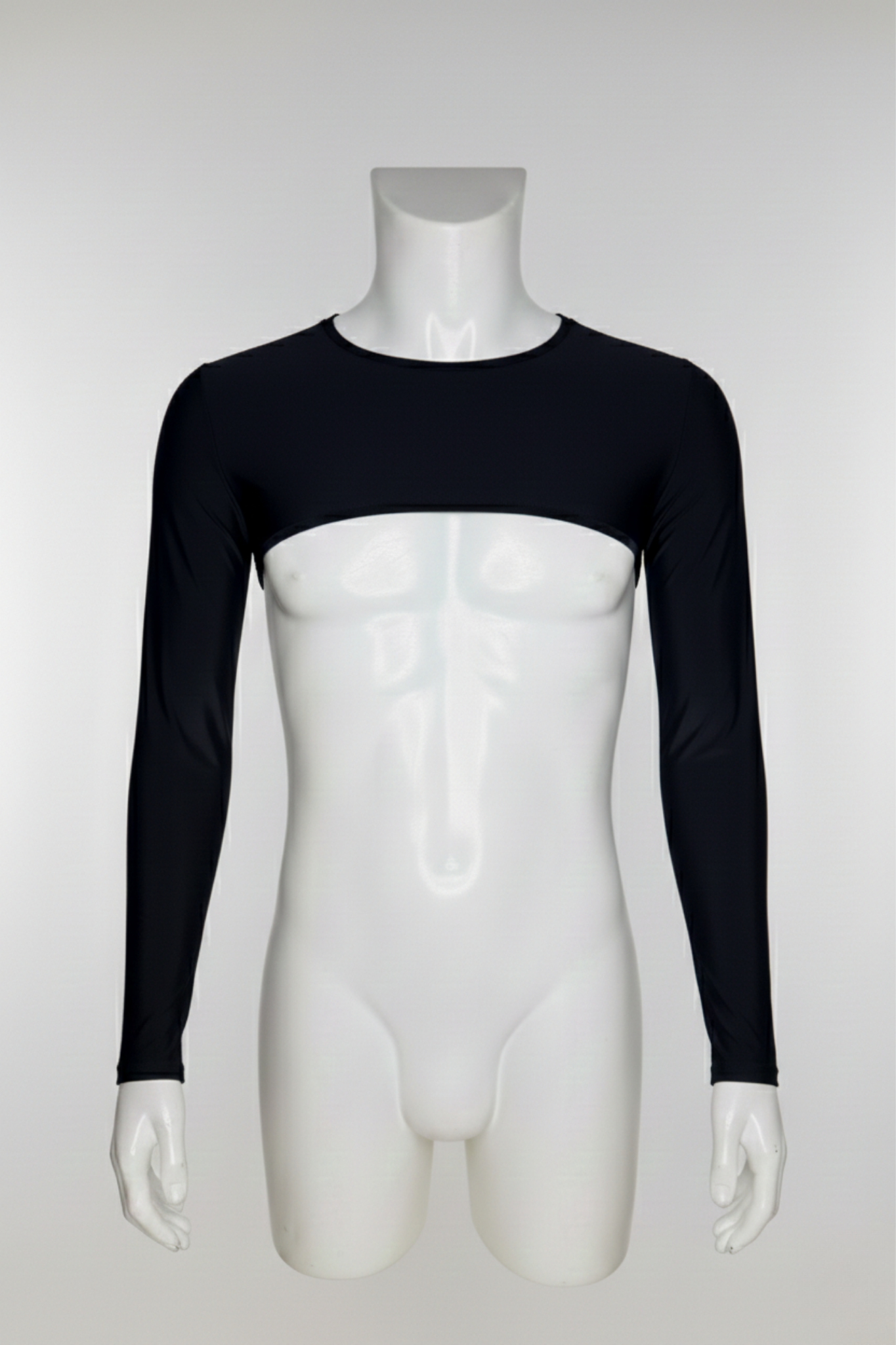 Men's Black Extreme Crop Top Shrug | Rave & Fetish Festival Wear