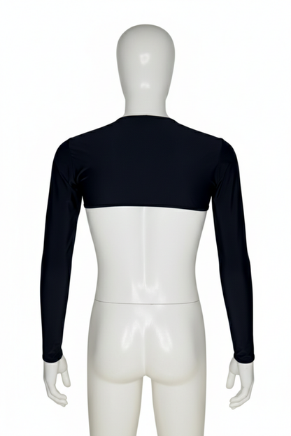 Men's Black Extreme Crop Top Shrug | Rave & Fetish Festival Wear