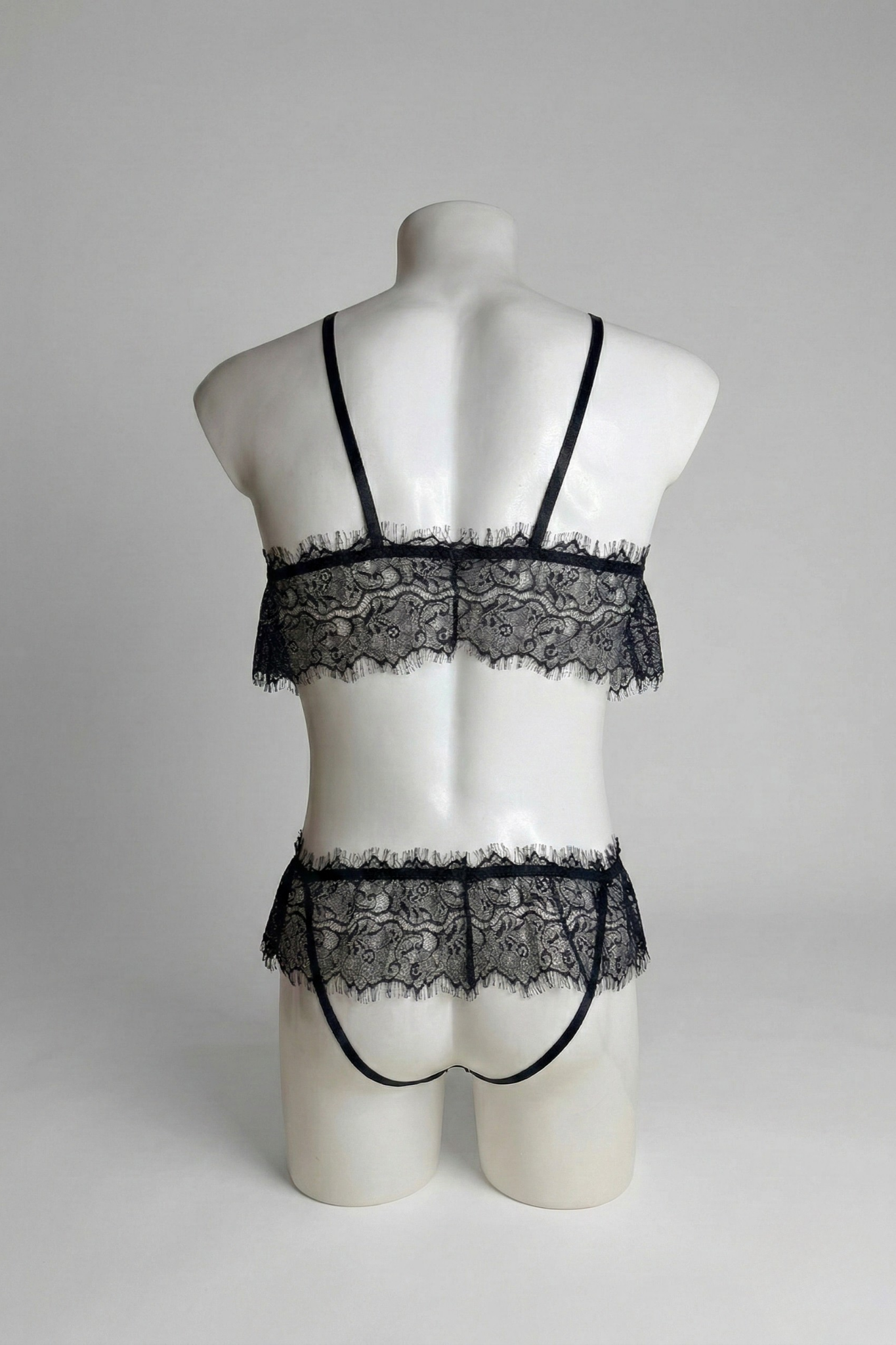 Men's Sheer Mesh & Lace Femboy Lingerie Set - 2-Piece Bra & Panty